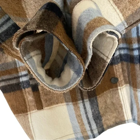 Zara Brown and Blue Plaid Button Down Jacket - Picture 5 of 7